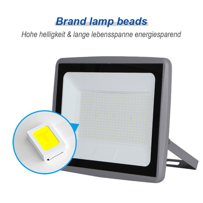 6500K Ra80 Outdoor Waterproof LED Flood Light Aluminum Housing Slim Tempered Glass